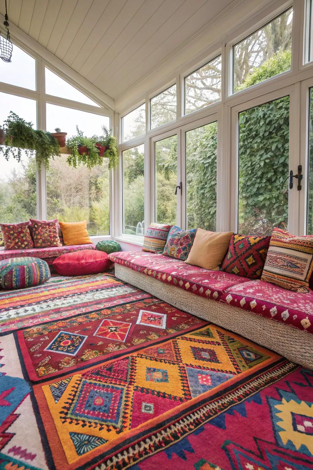 Audacious designs instill energy and panache into this modern sunroom.