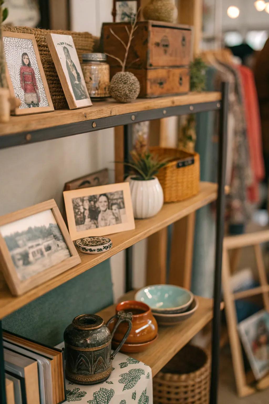 Make your shelves uniquely yours with memorable mementos.