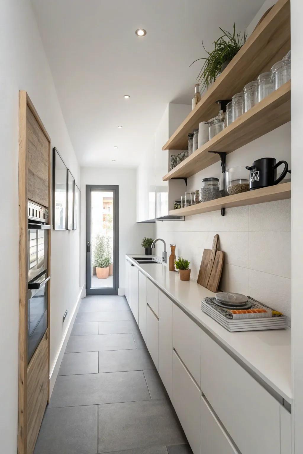 Wall racks incorporate contemporary flair and openness.