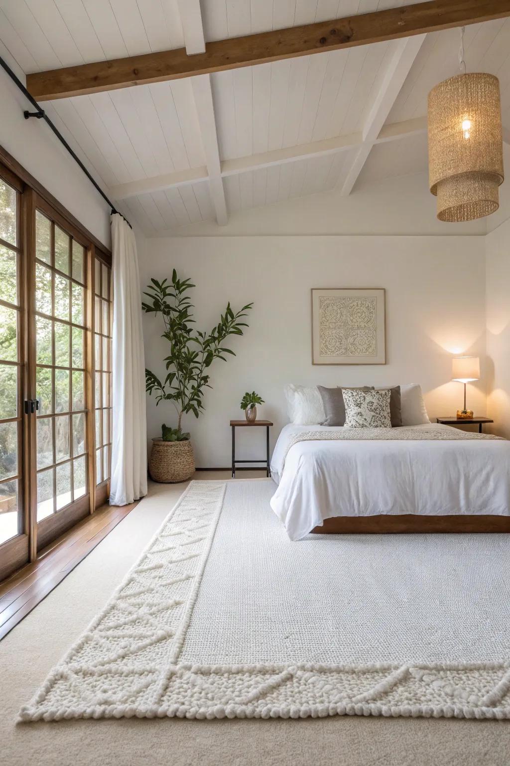 Whitish carpets exude purity and calm in any personal space.