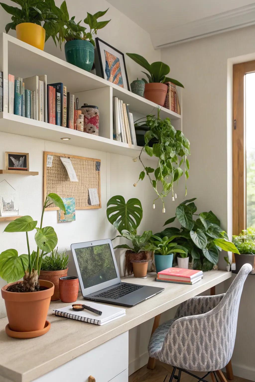Bring vitality to your office with indoor plants.