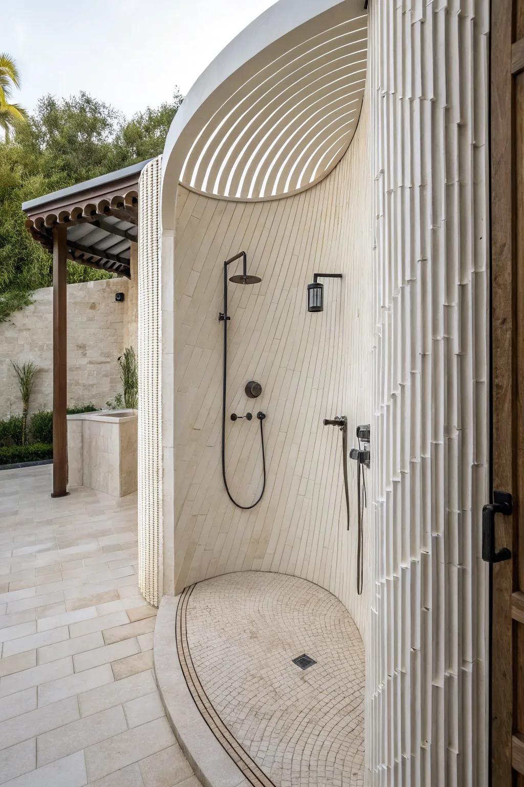 Curved designs enhance flow and add elegance to your shower.
