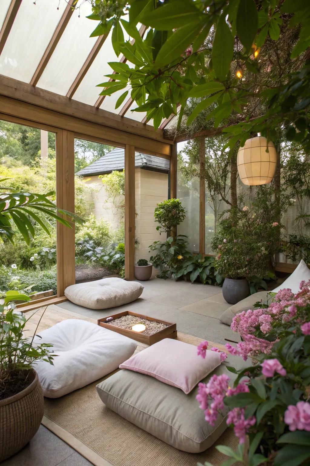A tranquil meditation area perfect for relaxation.