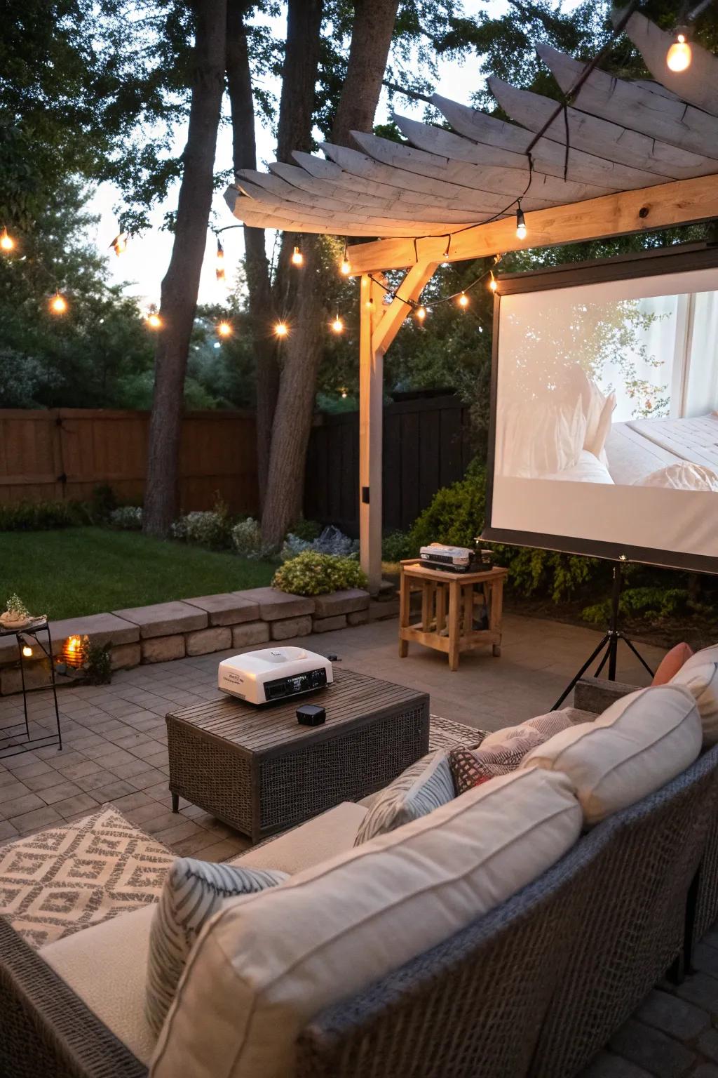 Convert patio into an outdoor cinema.