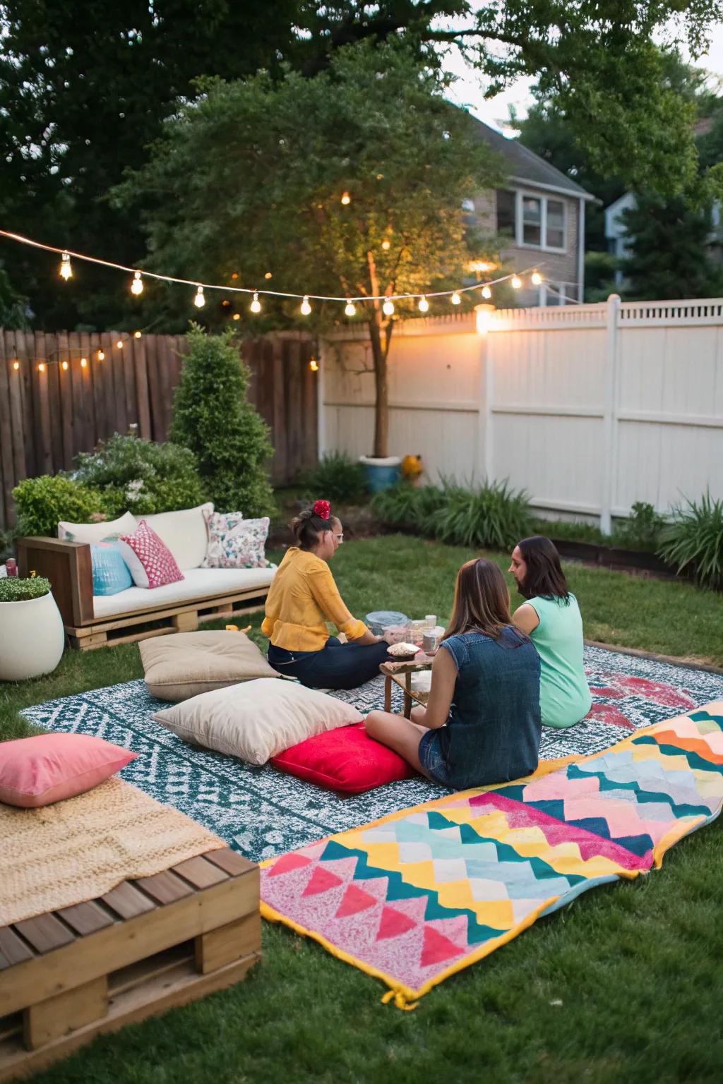 Contribute warmth and style with a vibrant outdoor weave.