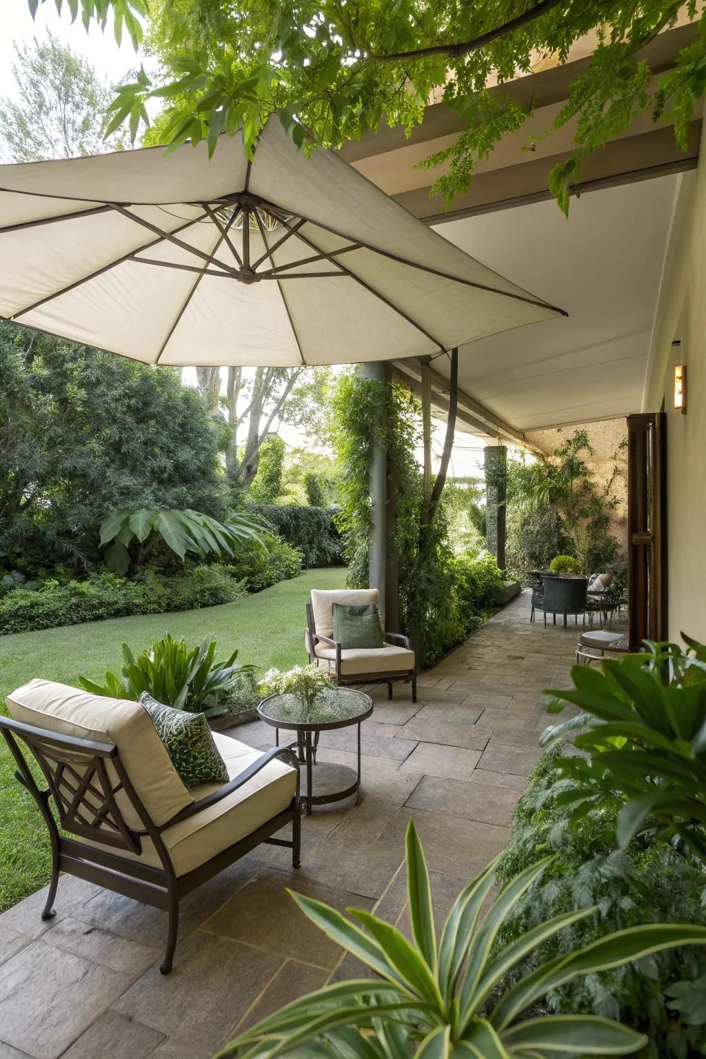 Sun shields offer comfort and protection from the sun.