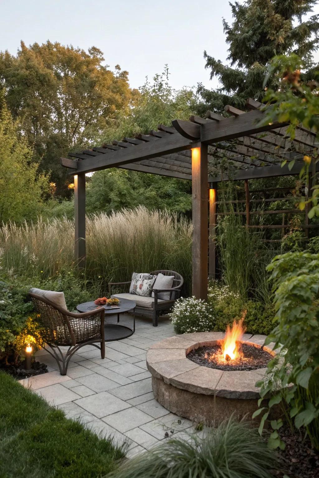 Unearth serenity in a secluded pergola corner.