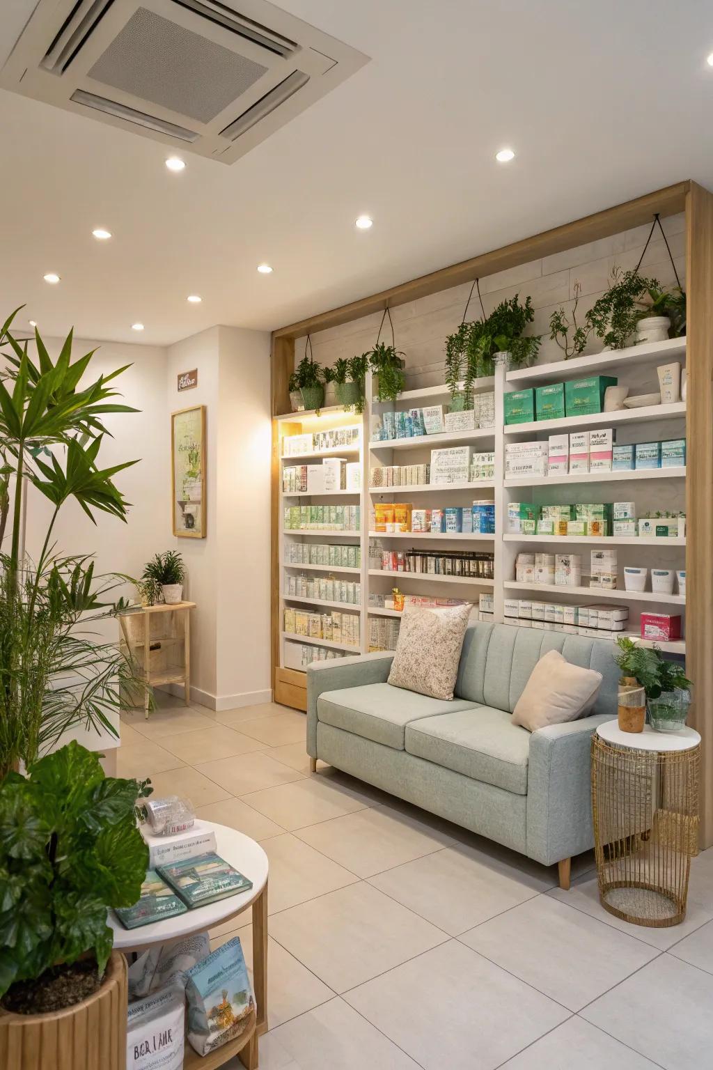 Tips and products are available in a health nook