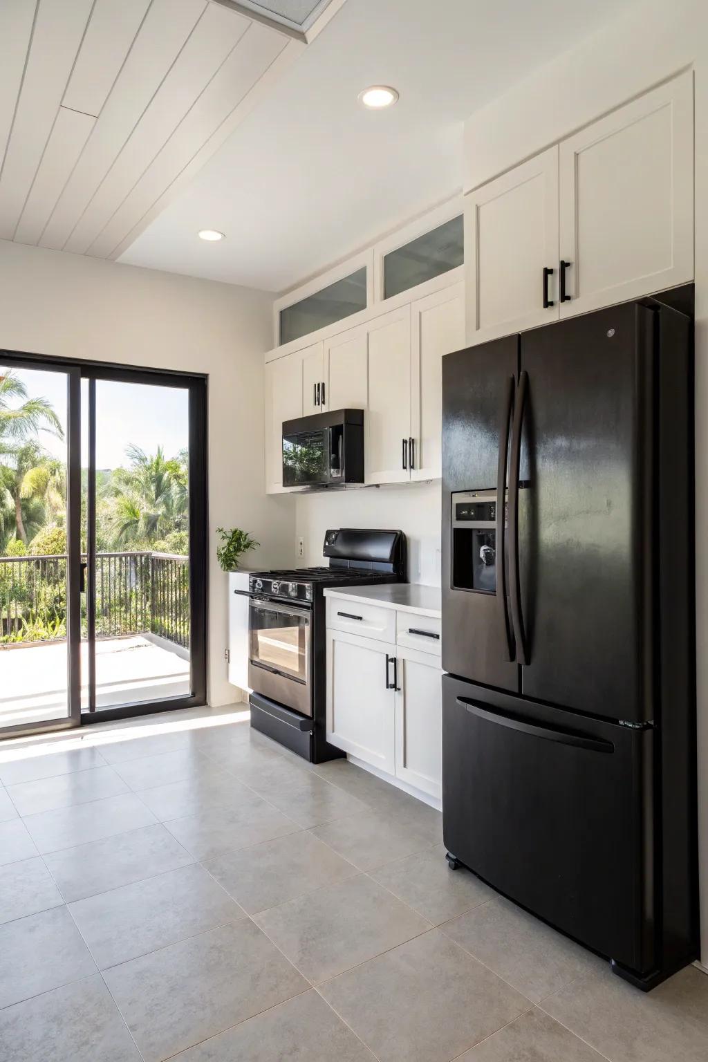 Minimalism and modern appliances craft an open ambiance.