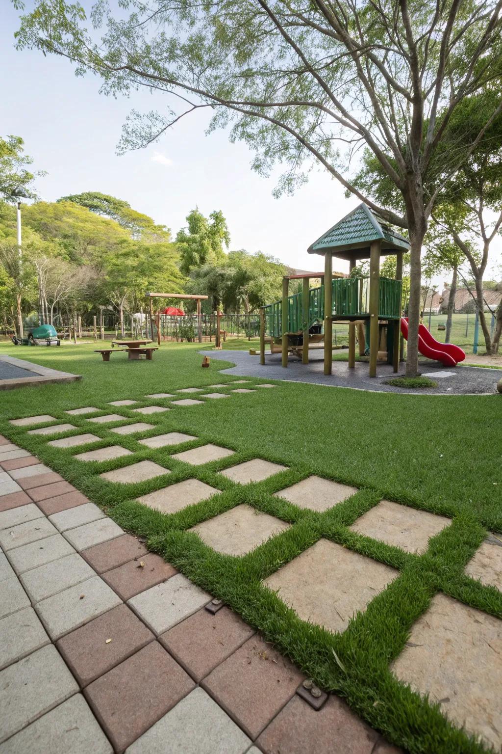 Grass pavers merge the beauty of grass with durability.