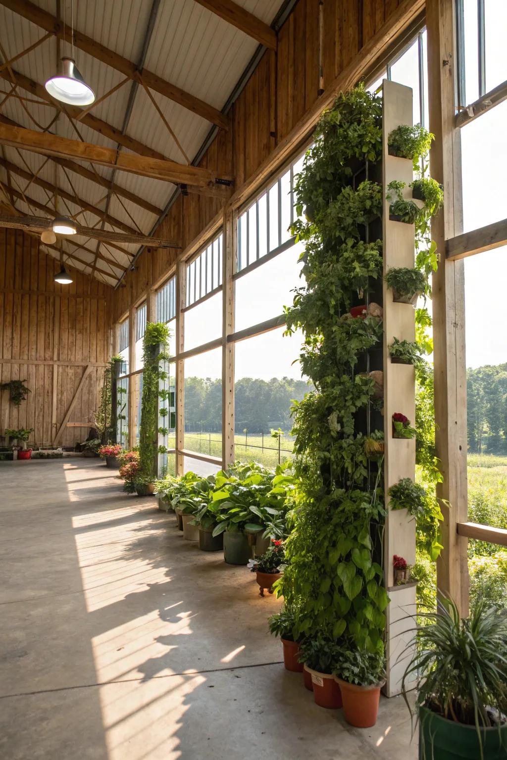 Bring nature indoors with a charming pole barn garden.