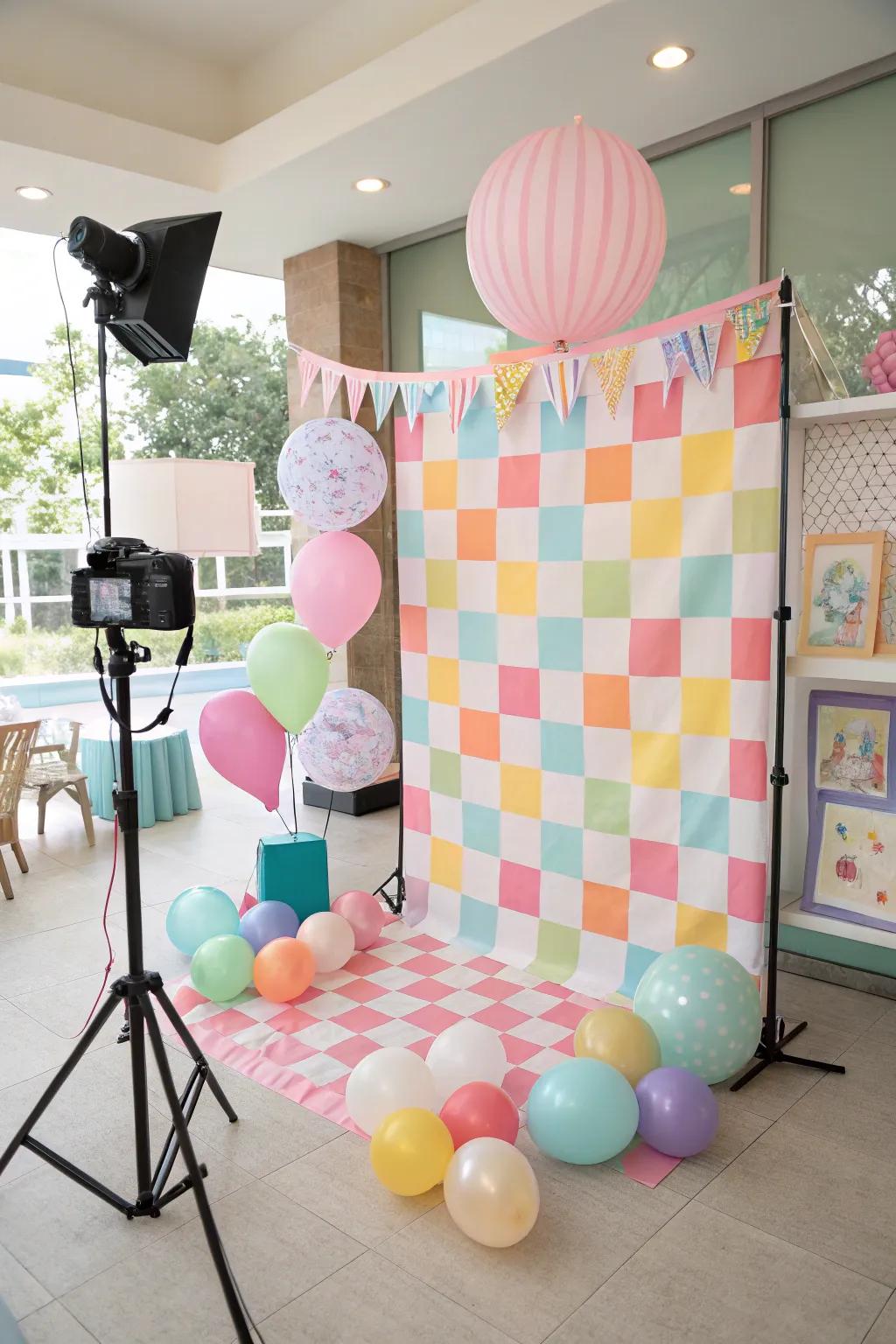 A patterned background setting the scene for unforgettable photos.
