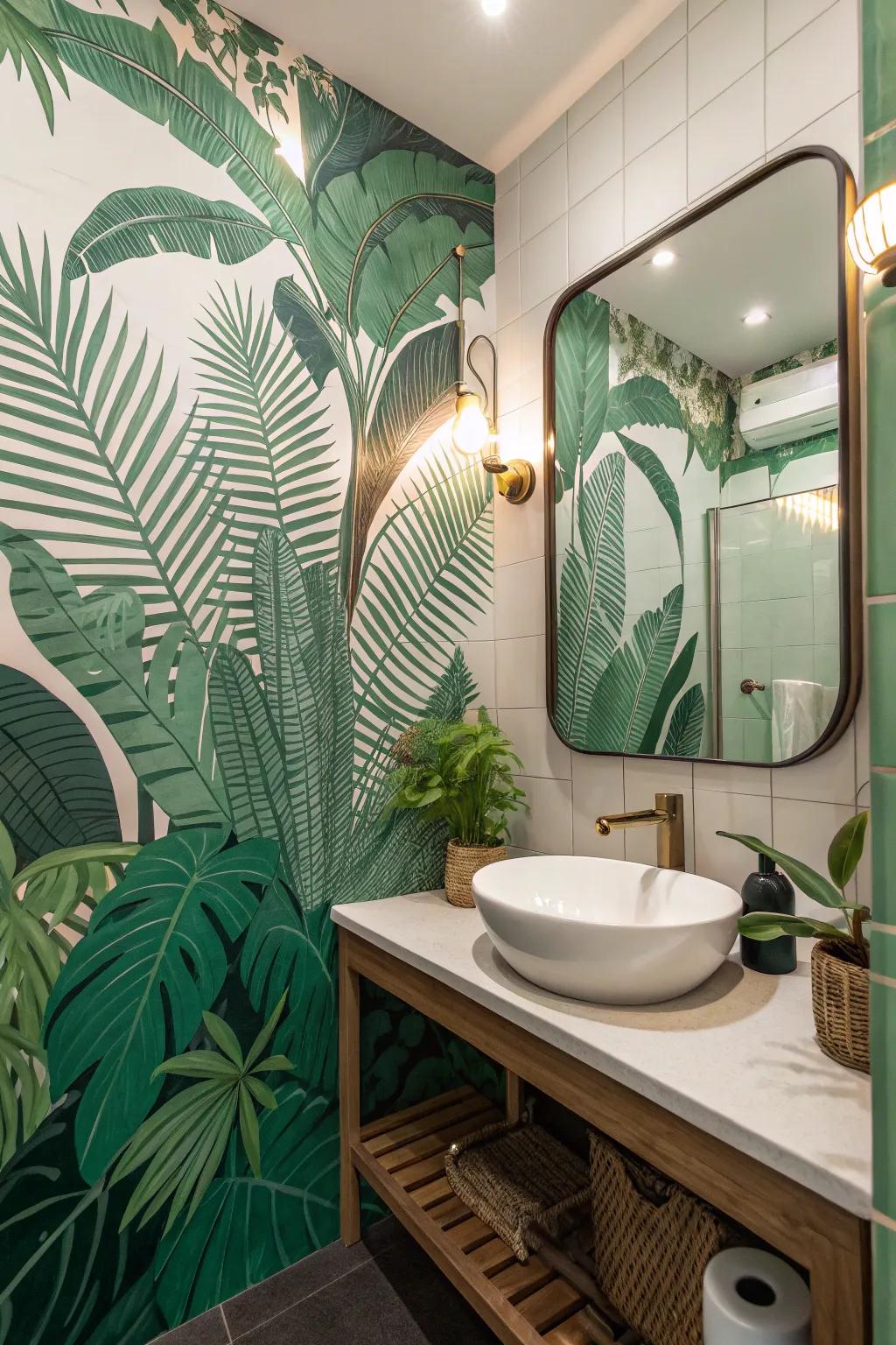 Tropical motifs fashion a rejuvenating and exotic atmosphere.