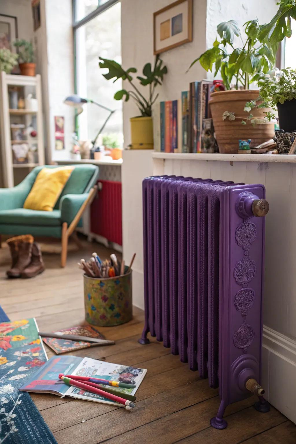 Violet radiators radiate a regal touch.