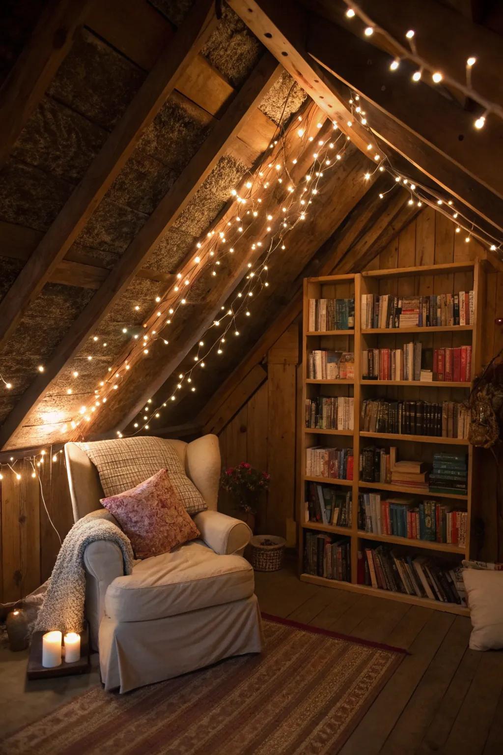 Make a magical spot with dreamy fairy lights.