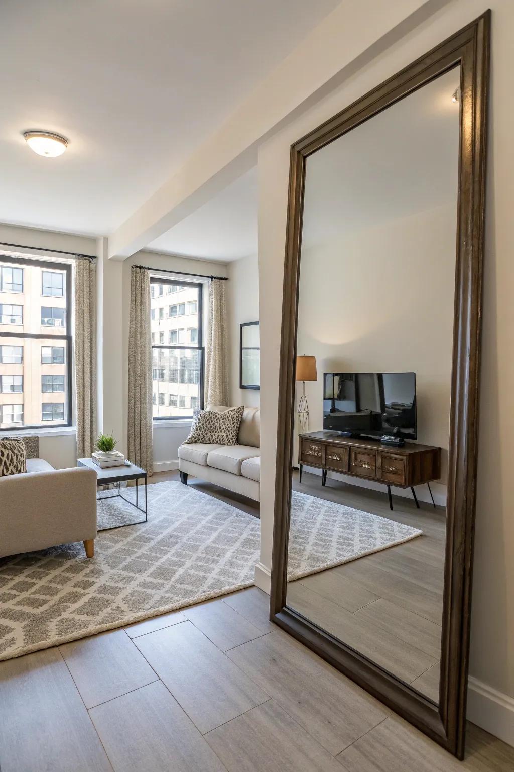 Visually broaden your space using mirrors.