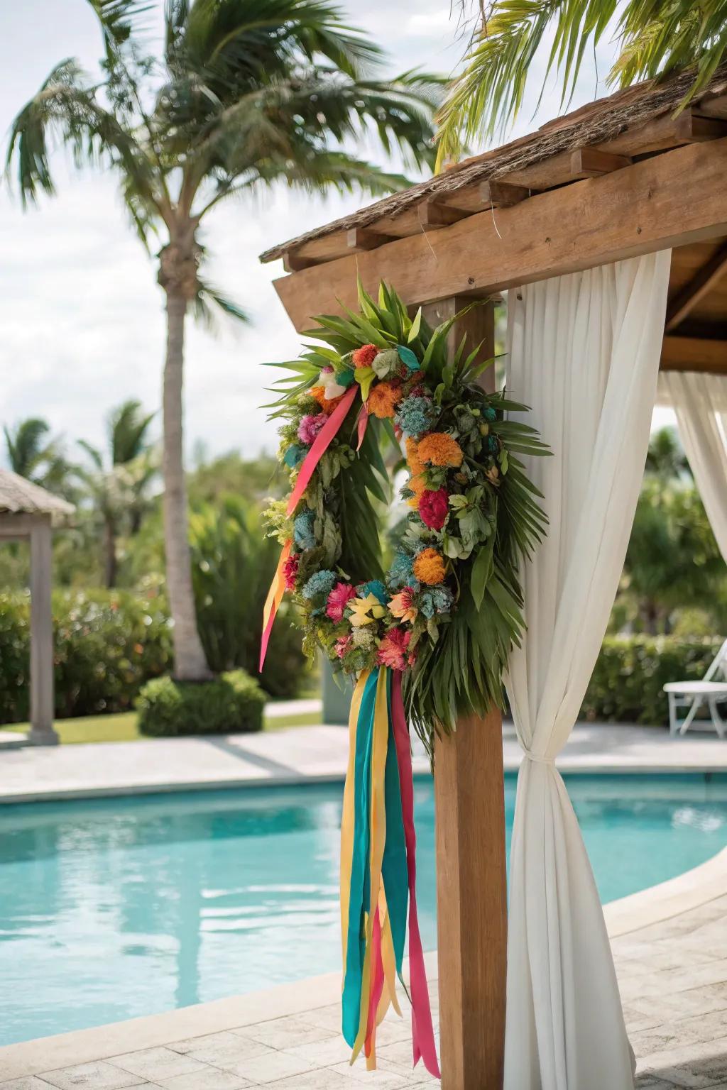 Craft a tropical mood with this vibrant paradise wreath.