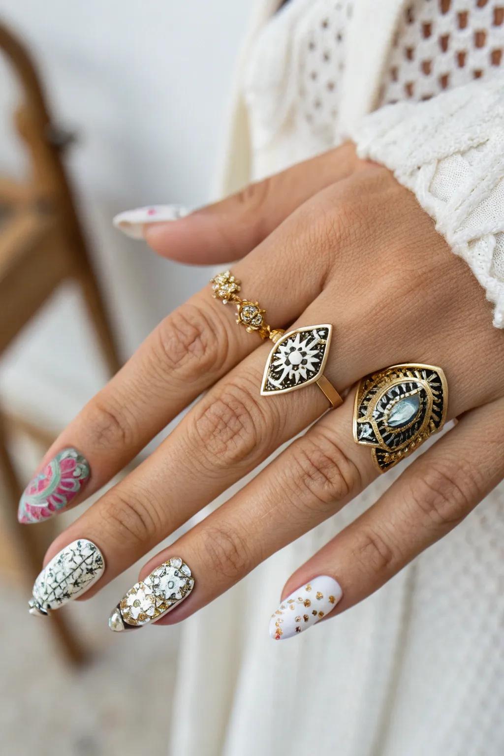 Finger Adornments and Nail Art in Harmony