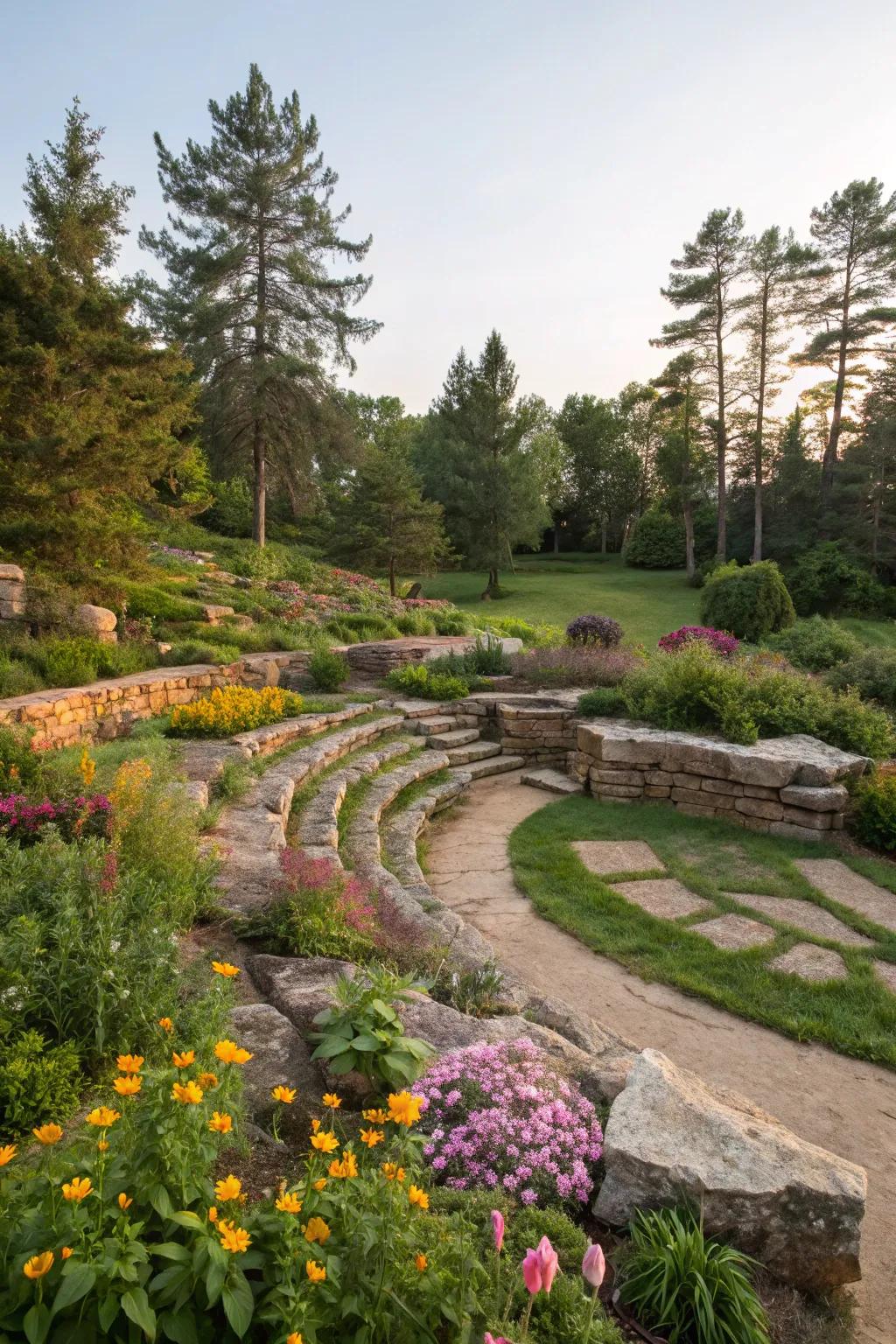 A stone arena offers a stunning venue for outdoor gatherings.