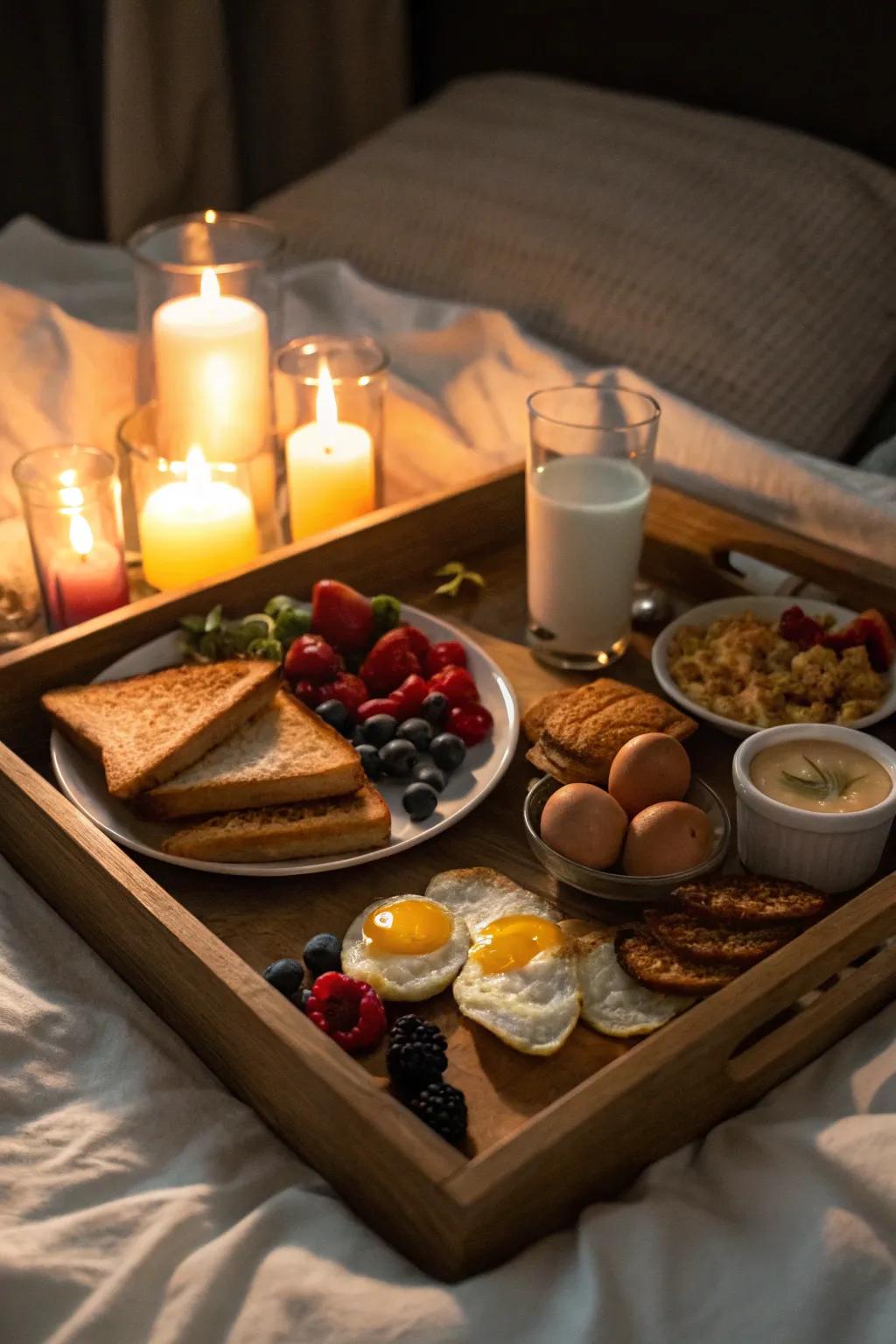 A soft light breakfast establishes a cozy and private atmosphere.