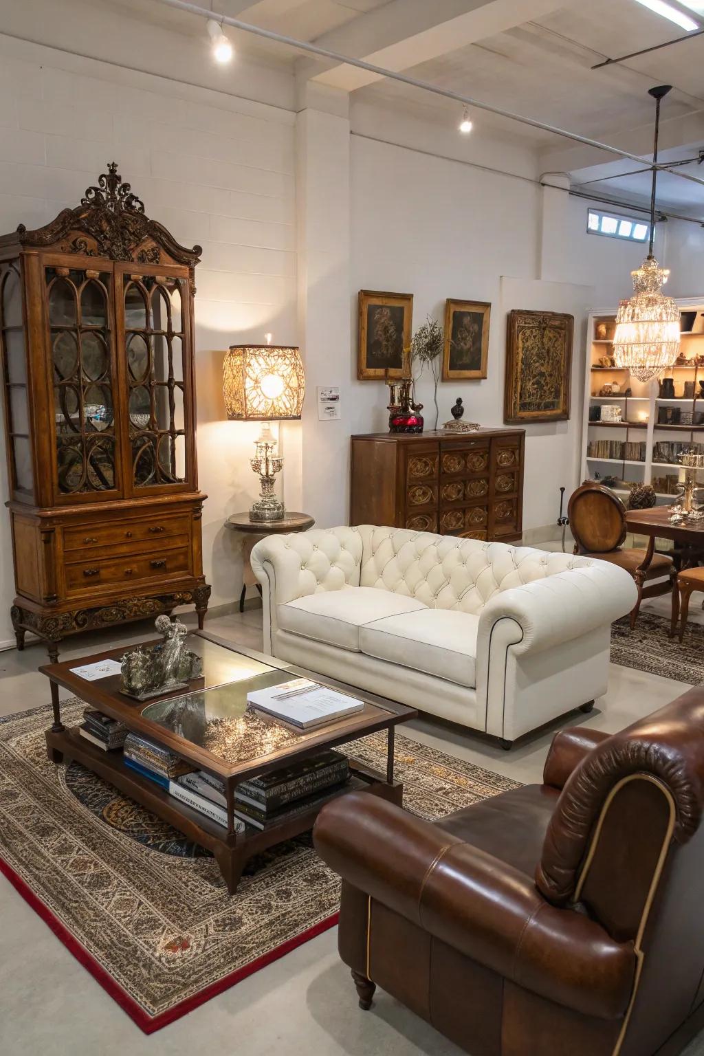 A stylish blend of retro and modern decor.