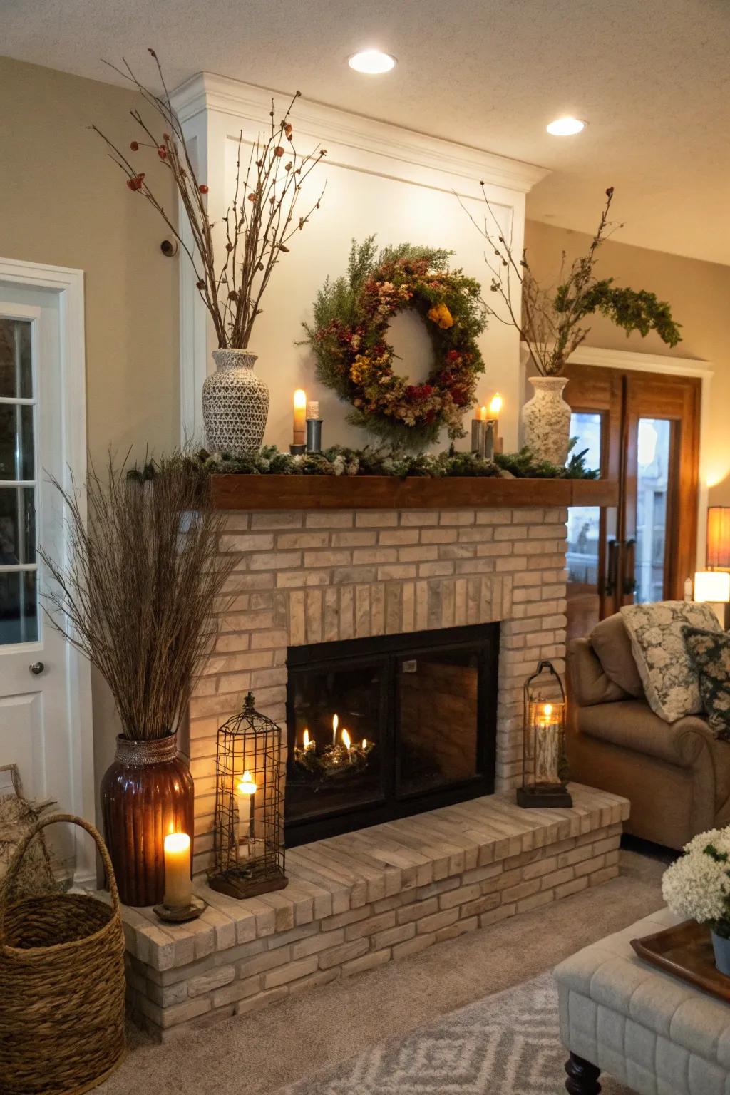 Mantel decor allows for easy seasonal updates to your hearth.