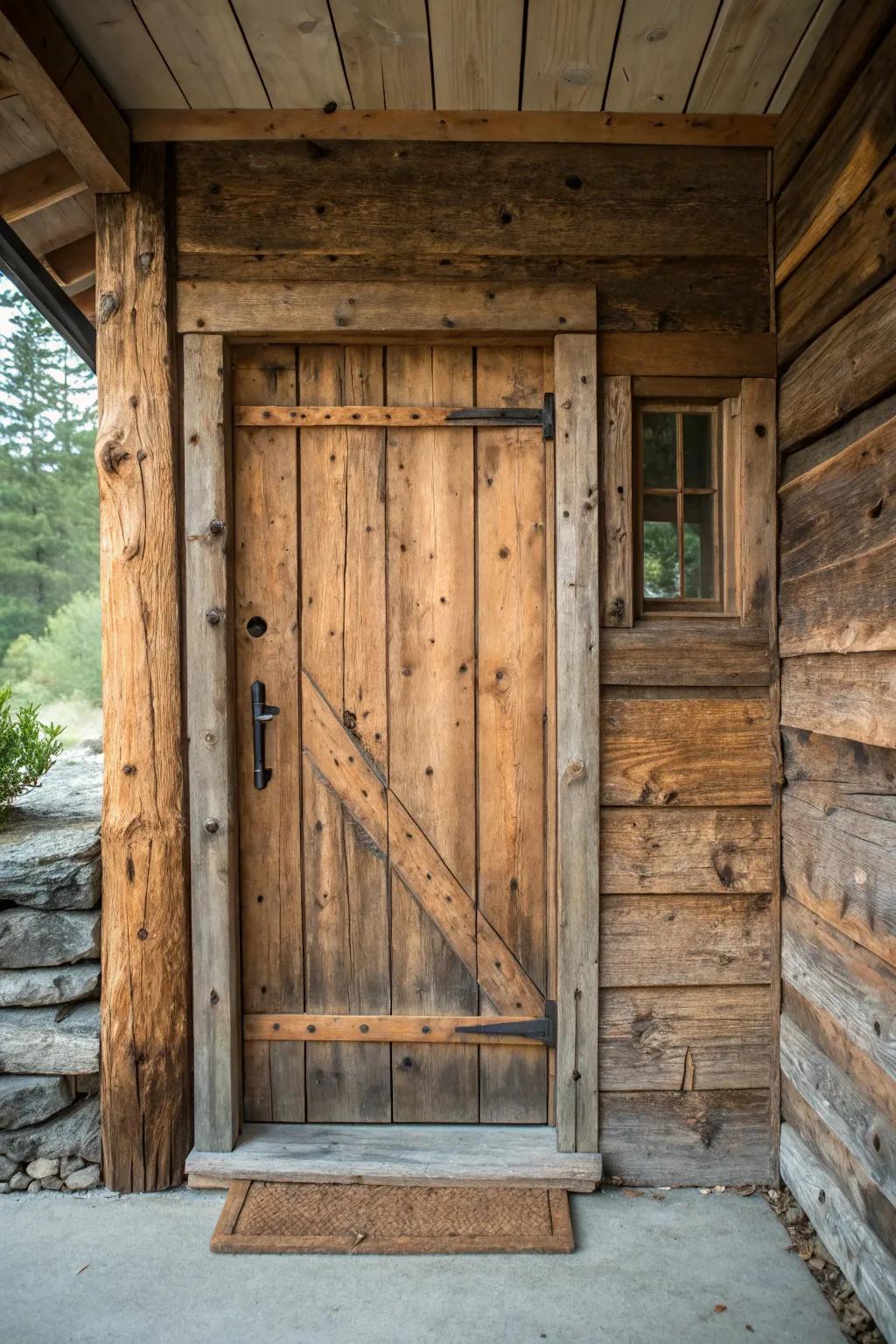 Repurposed lumber portals bring narrative and sustainability to your abode.