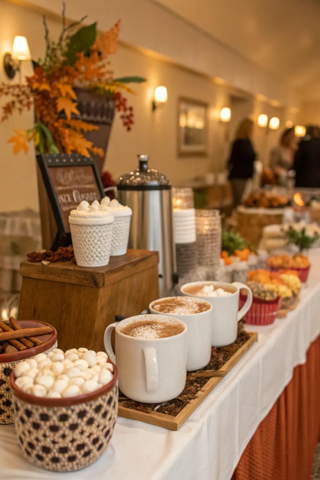 Warm up through a delightful heated cocoa bar.