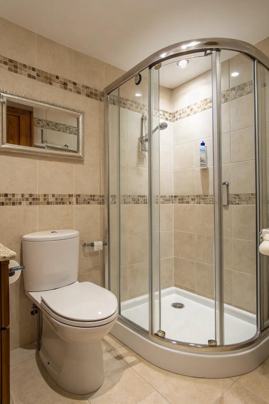 Curved frames generate a smooth flow and distinctive design component.