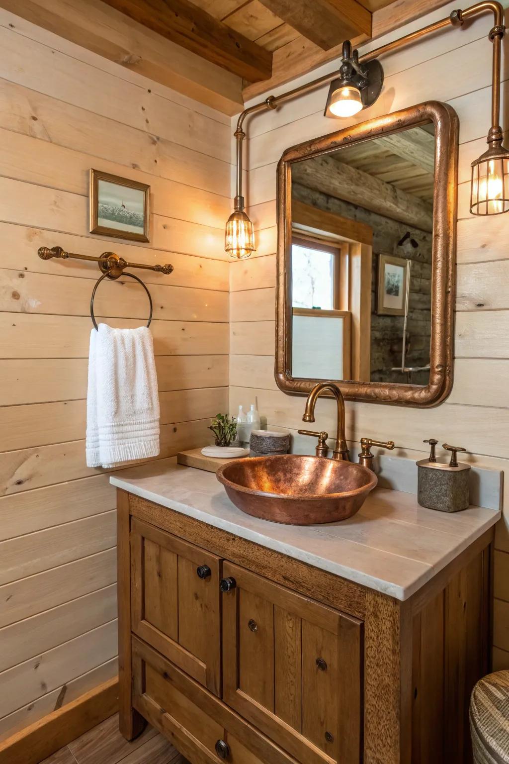 Metallic touches add luxury and contrast to the countryside design.