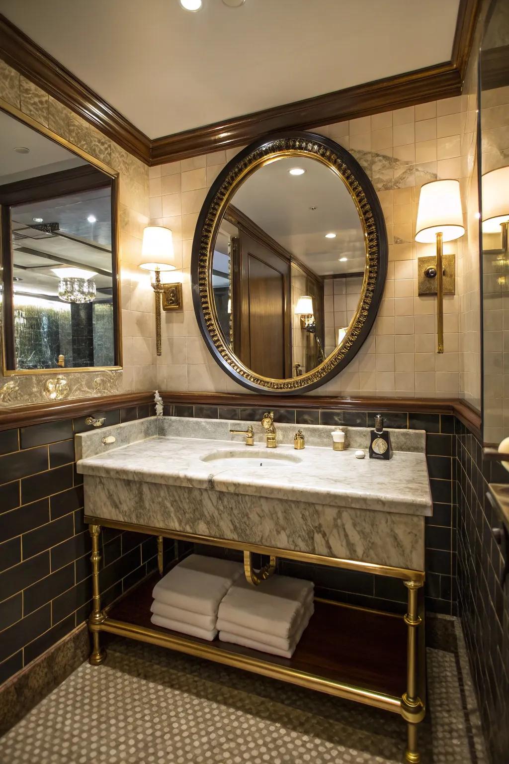 Lavish vanities become stunning focal points.