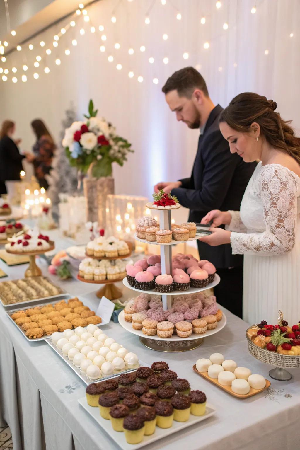 An interactive dessert station offering customizable treats for guests.