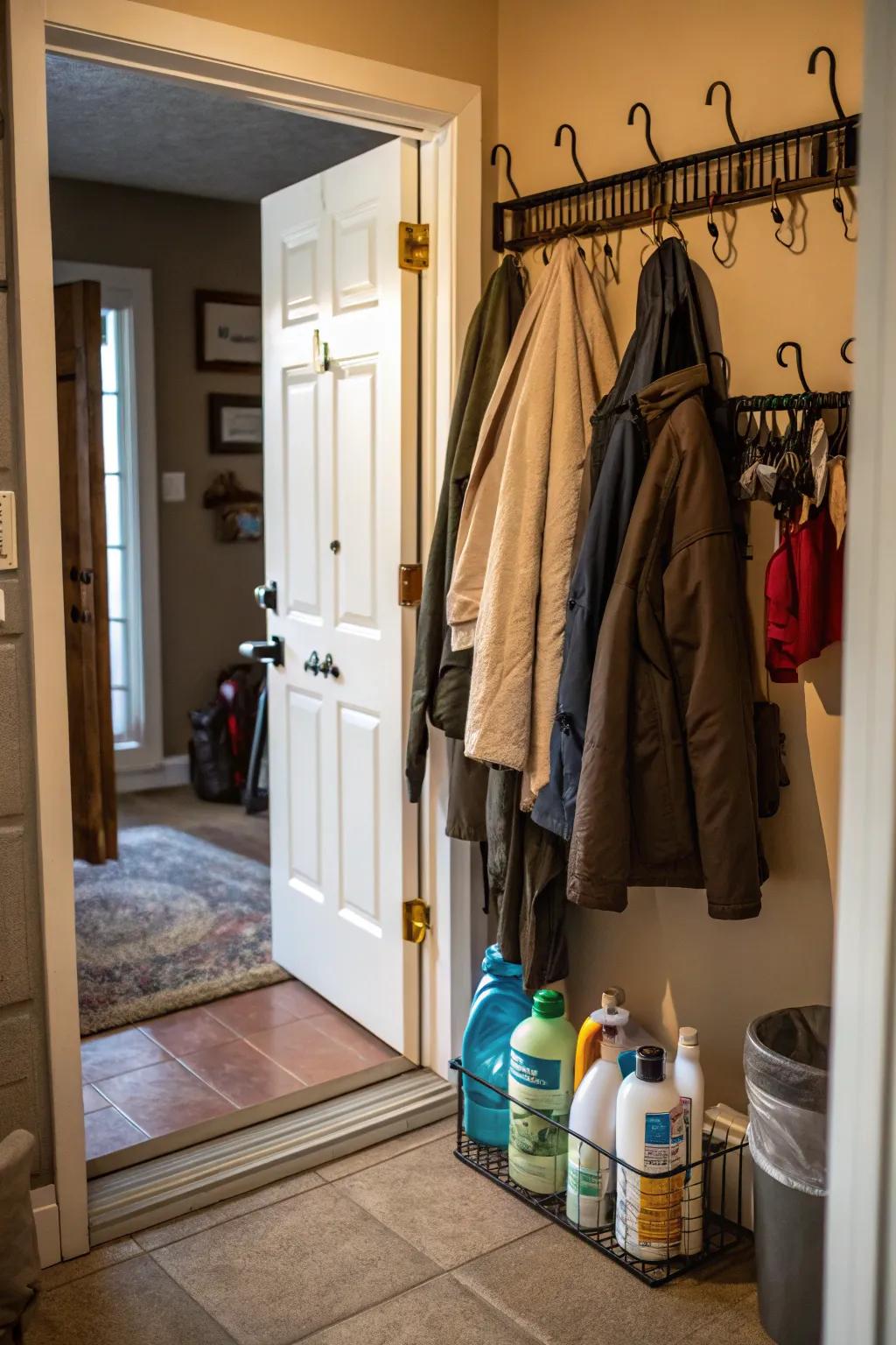 Doors can provide unexpected storage solutions.