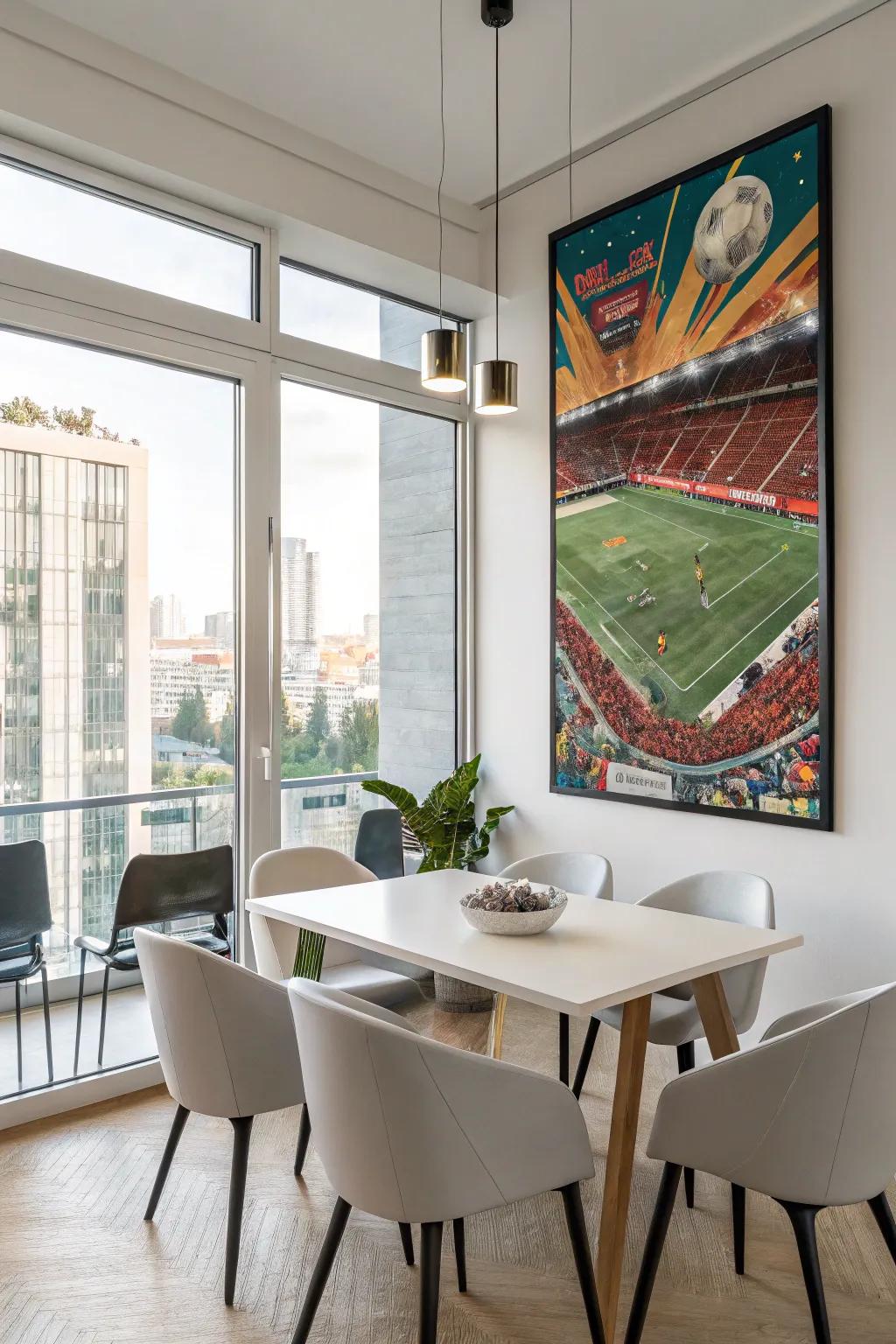 Spark conversations through whimsical and imaginative athletic art.