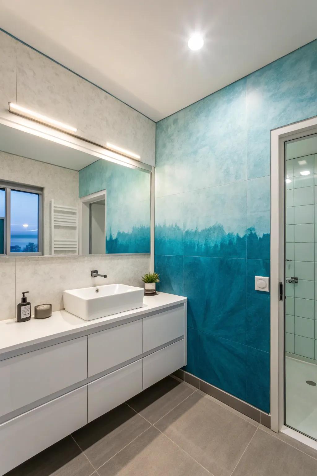 Gradient walls offer a tranquil and seamless color transition.