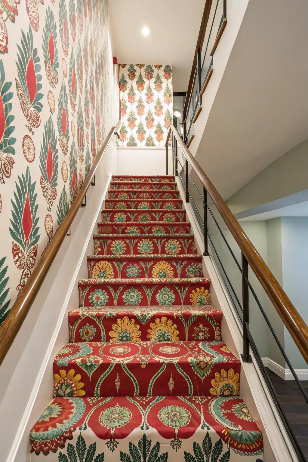 Render your staircase a focal point using a bold highlight partition.