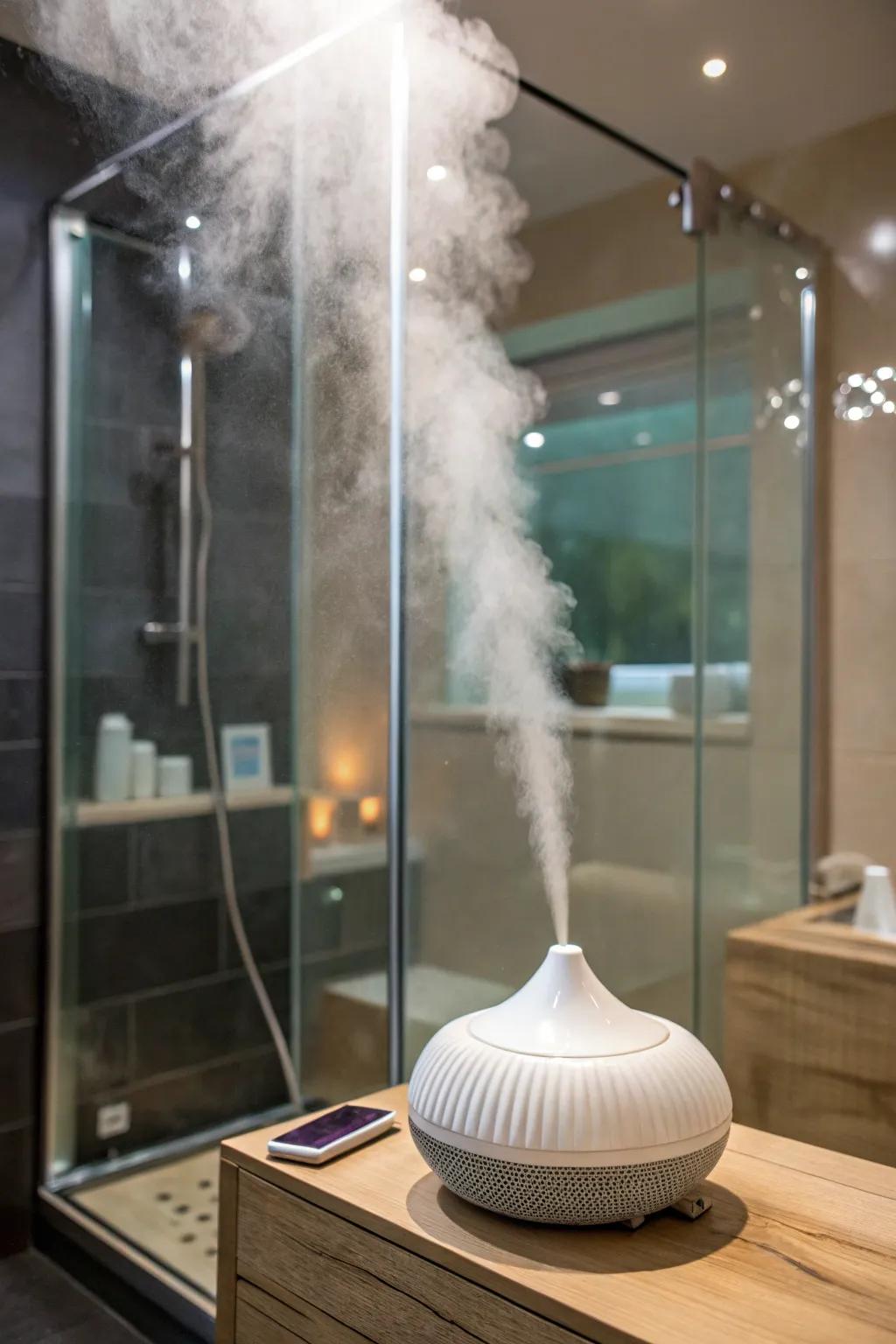 Aromatherapy transforms steam enclosures into sensory retreats.