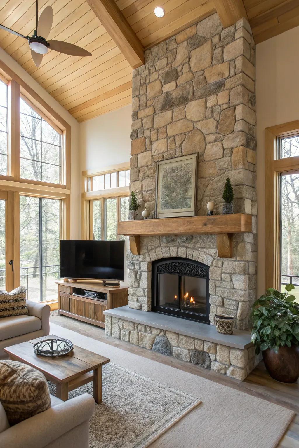 Let your mantel be a canvas for creativity with striking artistic displays.