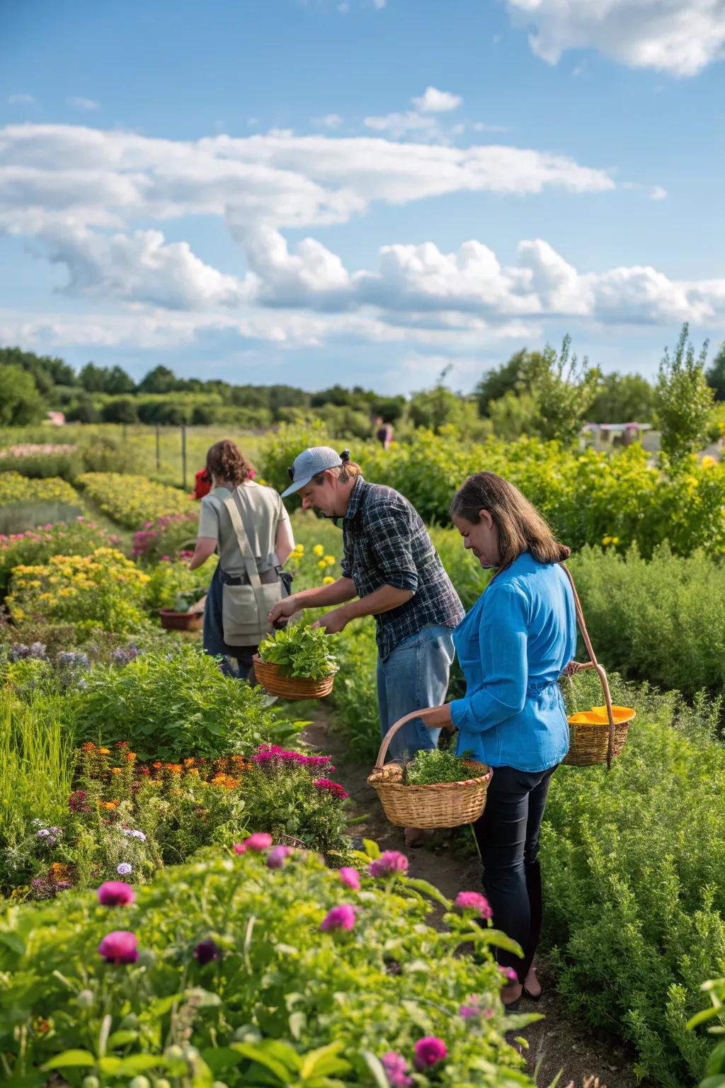 A pleasant herb garden walk for curious guests.