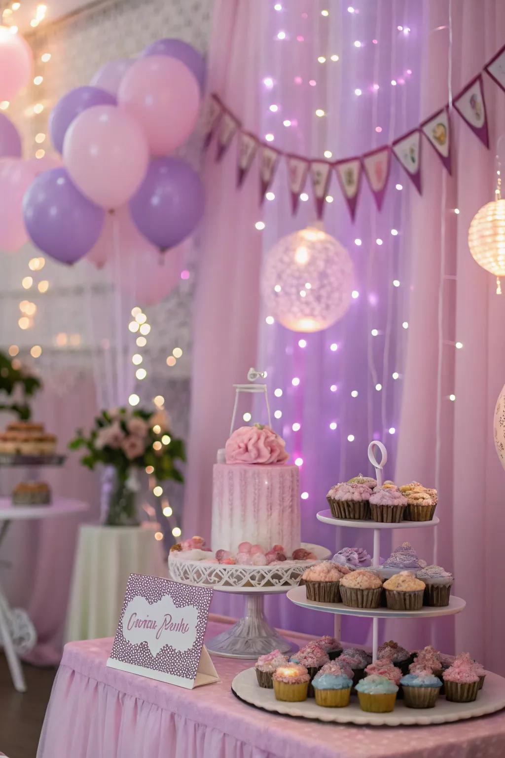 A soft hue-themed backdrop generating a soothing yet festive ambiance.