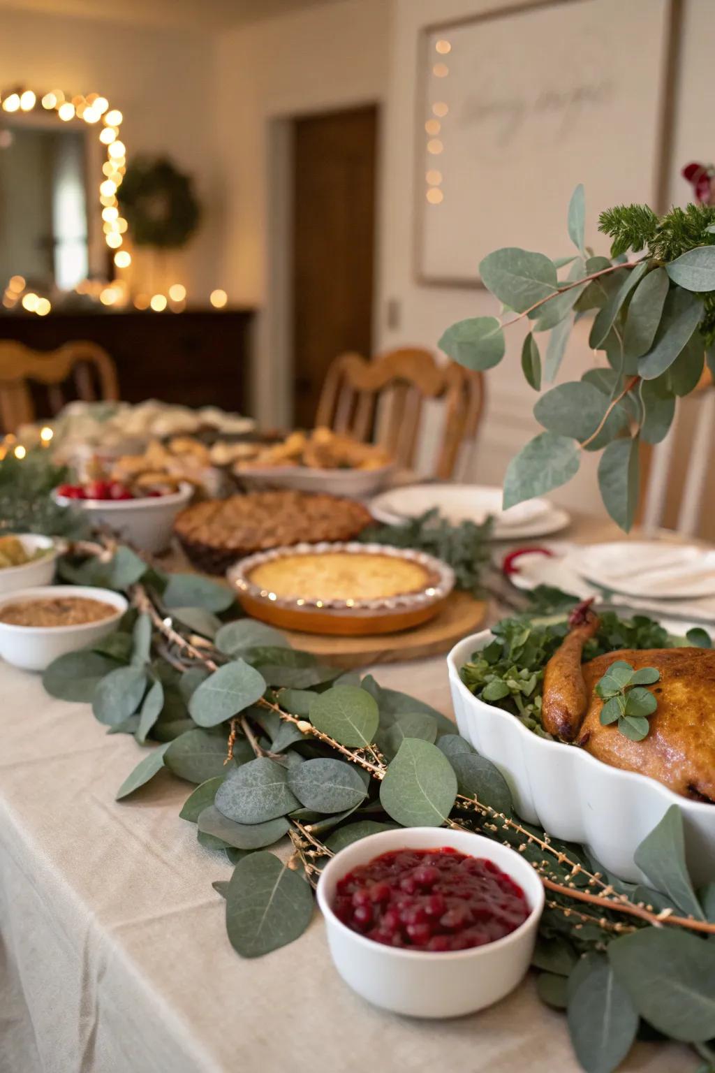 Festoon touches amplify the overall richness of the buffet.
