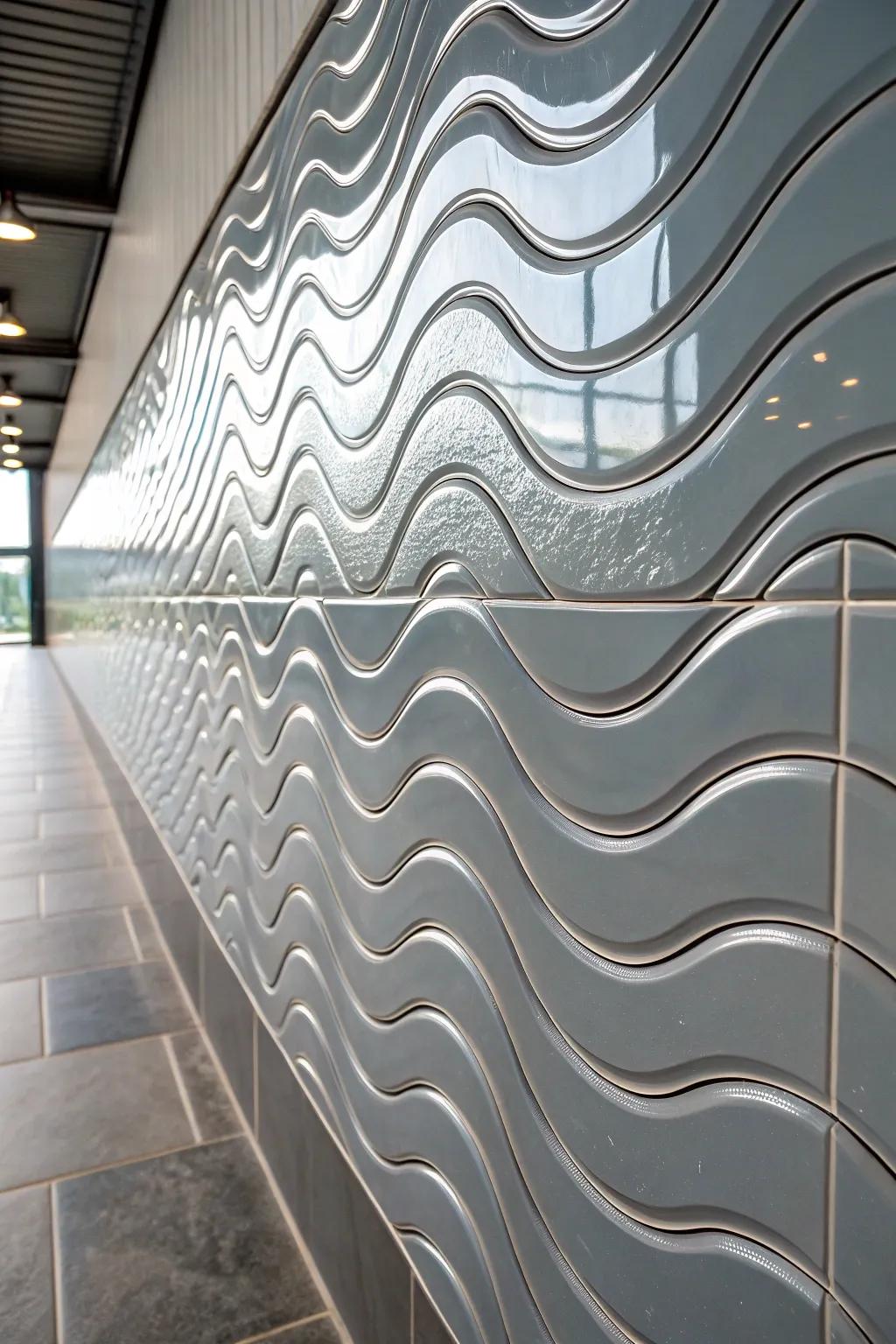 An offset wave design introduces a gentle, artistic touch to this surface.