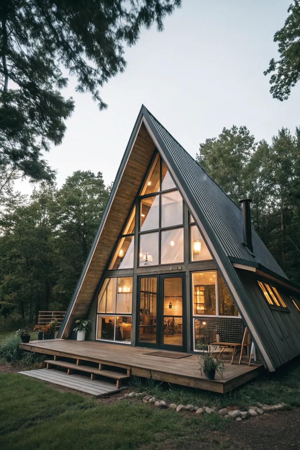 Ageless design with A-frame design.