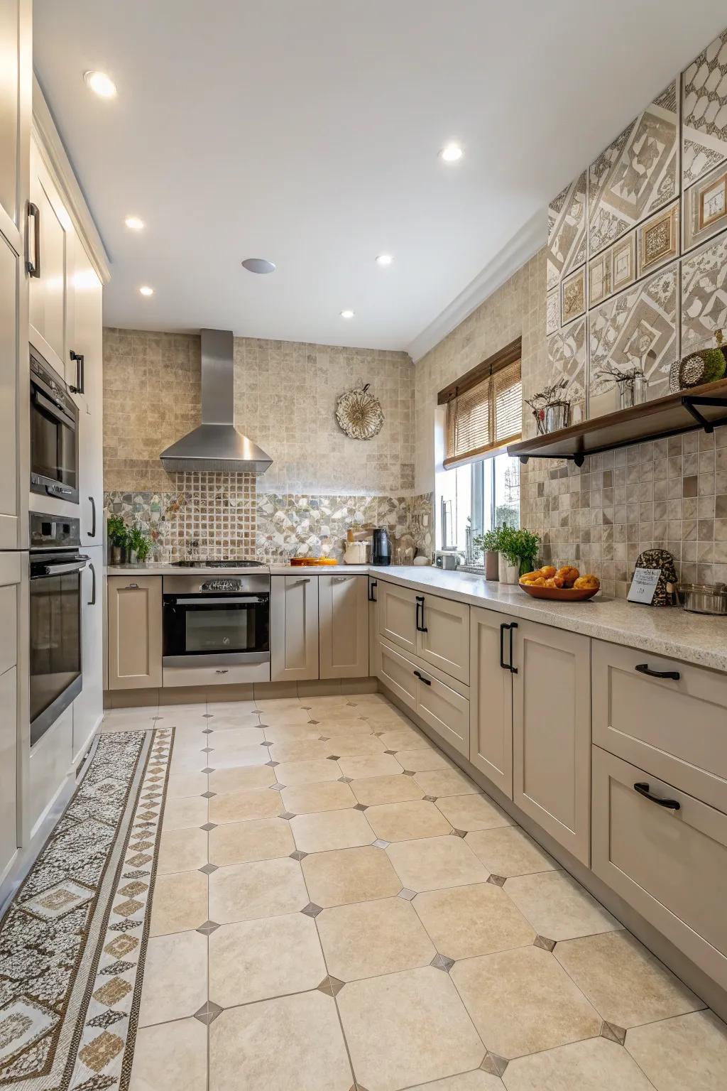 Elevate spaces using stone wall features.