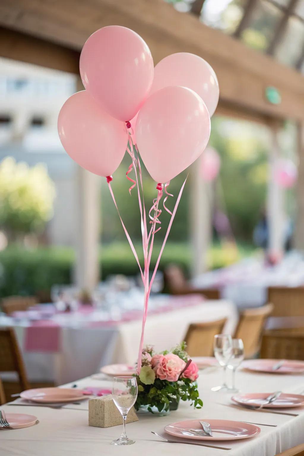 Balloons include a playful and cheerful touch.