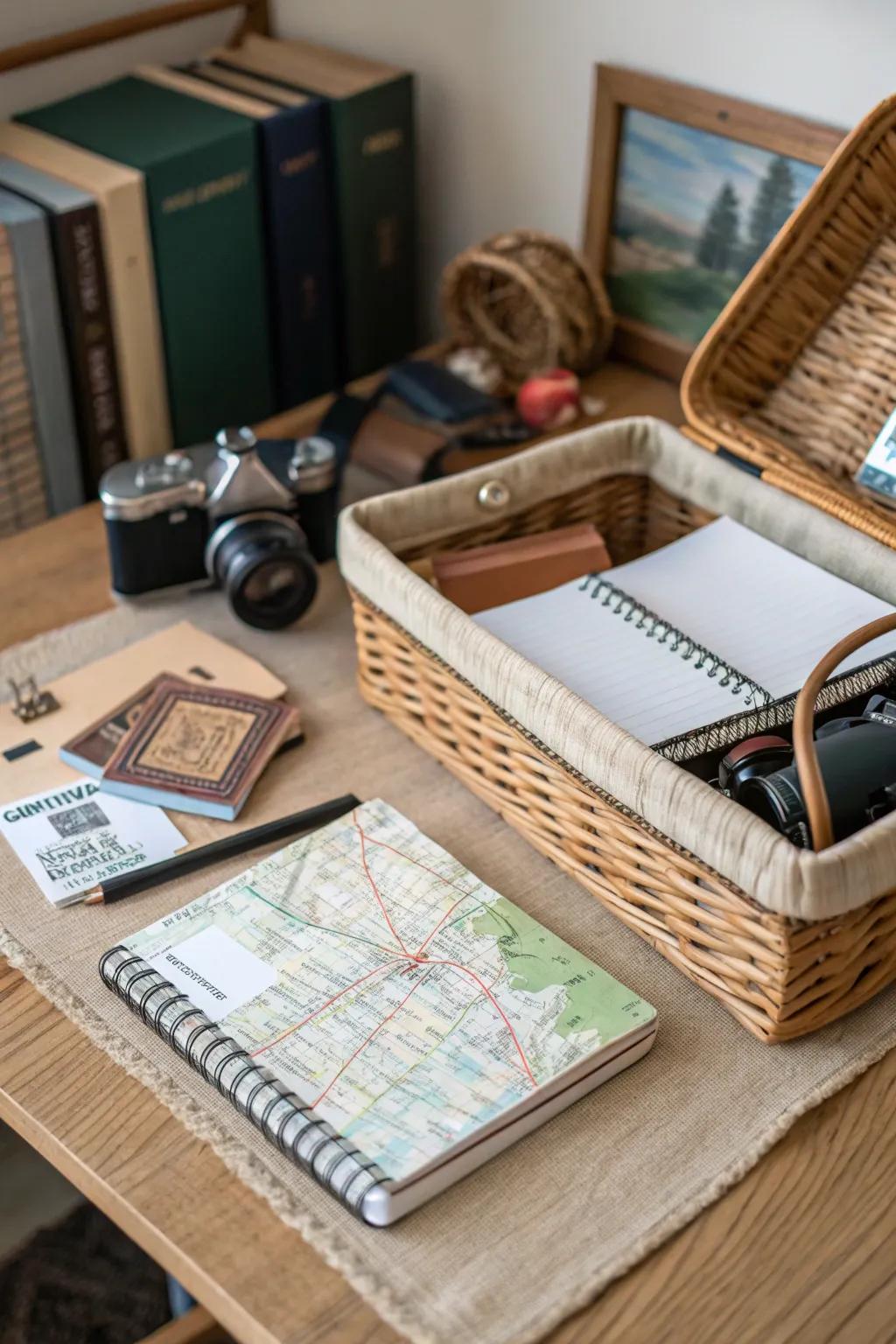 An adventure-inspired basket for the travel bug.