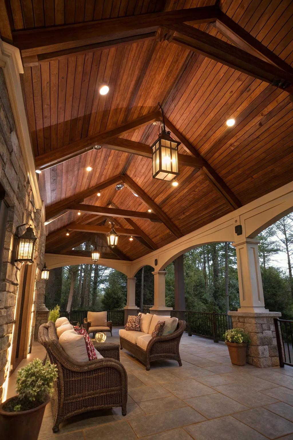 Intensify innate splendor via a stained timber overhead.