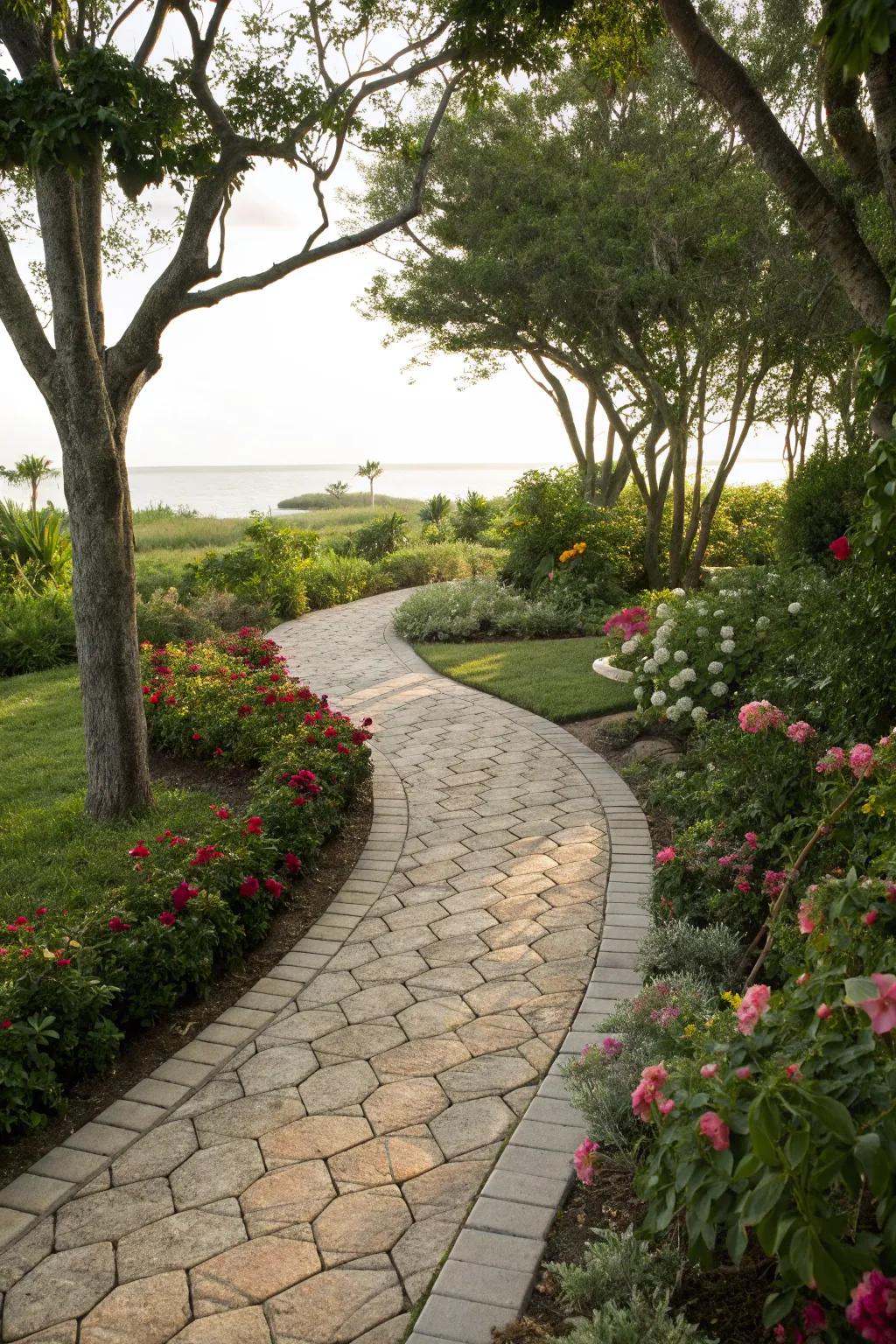 Shellstone flagstones inject seaside atmospheres into your outdoor space trail.