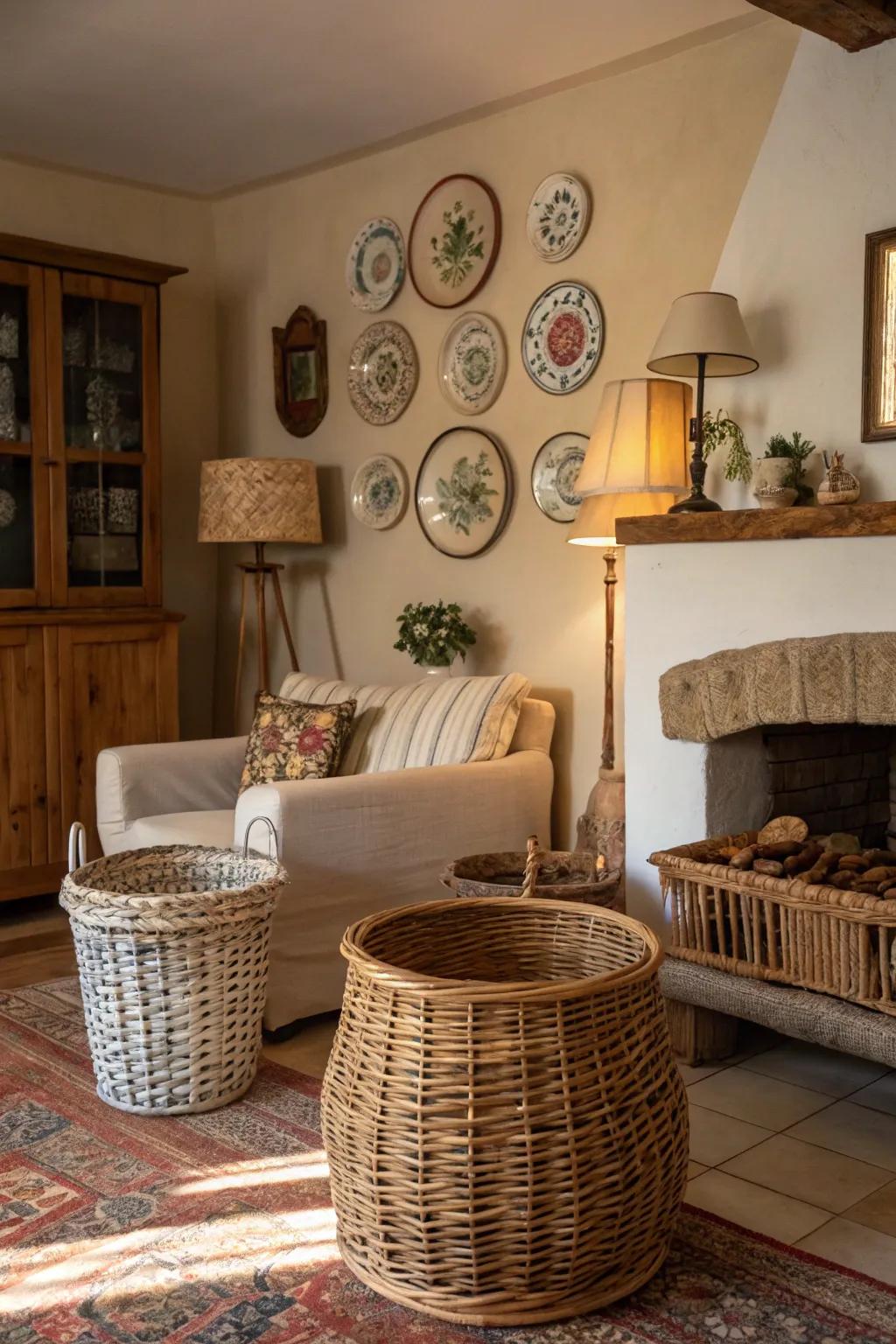 Objects with texture add a unique touch to the living room.