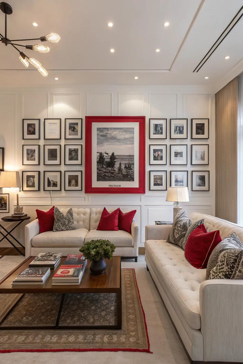 A bold piece anchoring the curated wall.
